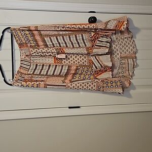 High Low Skirt Boho Mixed Prints Size XL